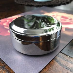 Signed Things Remembered Inscribed “Cristina” Silver Black Velvet Jewelry Box Sm